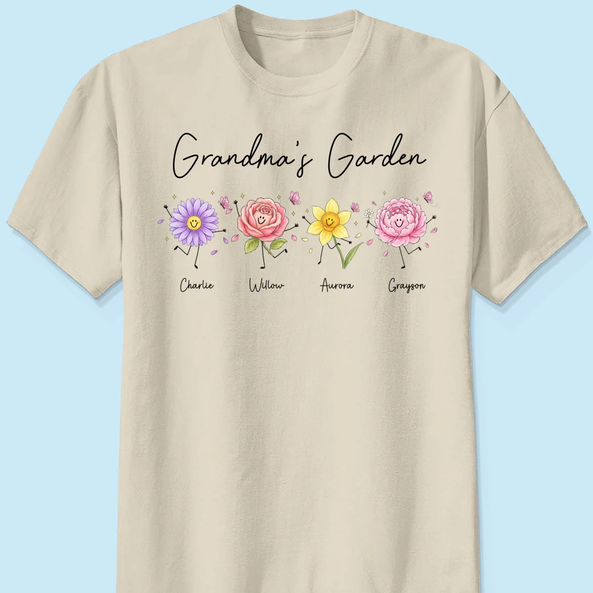 Grandma's Garden Cute Doodle Birth Month Flower - Personalized Shirt - Heartfelt Gift For Grandma, Mom, Auntie - Image 10