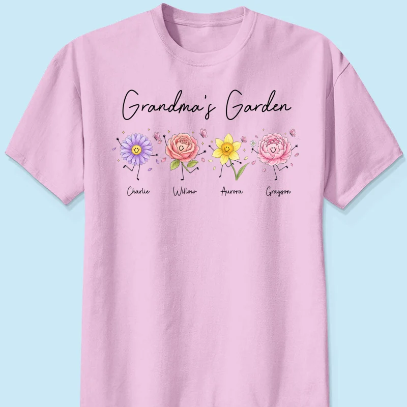 Grandma's Garden Cute Doodle Birth Month Flower - Personalized Shirt - Heartfelt Gift For Grandma, Mom, Auntie - Image 13