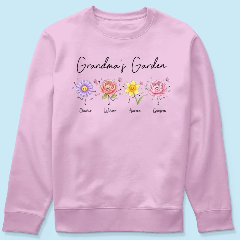 Grandma's Garden Cute Doodle Birth Month Flower - Personalized Shirt - Heartfelt Gift For Grandma, Mom, Auntie - Image 21