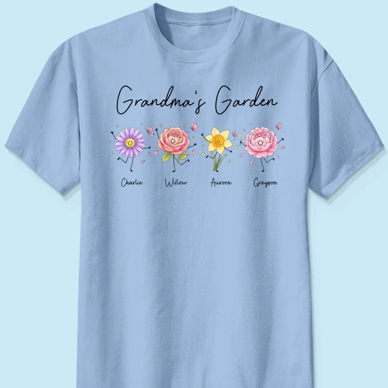 Grandma's Garden Cute Doodle Birth Month Flower - Personalized Shirt - Heartfelt Gift For Grandma, Mom, Auntie - Image 14