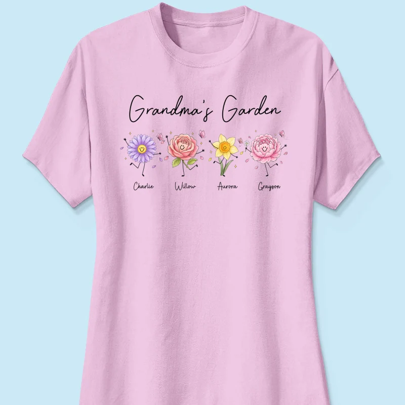 Grandma's Garden Cute Doodle Birth Month Flower - Personalized Shirt - Heartfelt Gift For Grandma, Mom, Auntie - Image 17