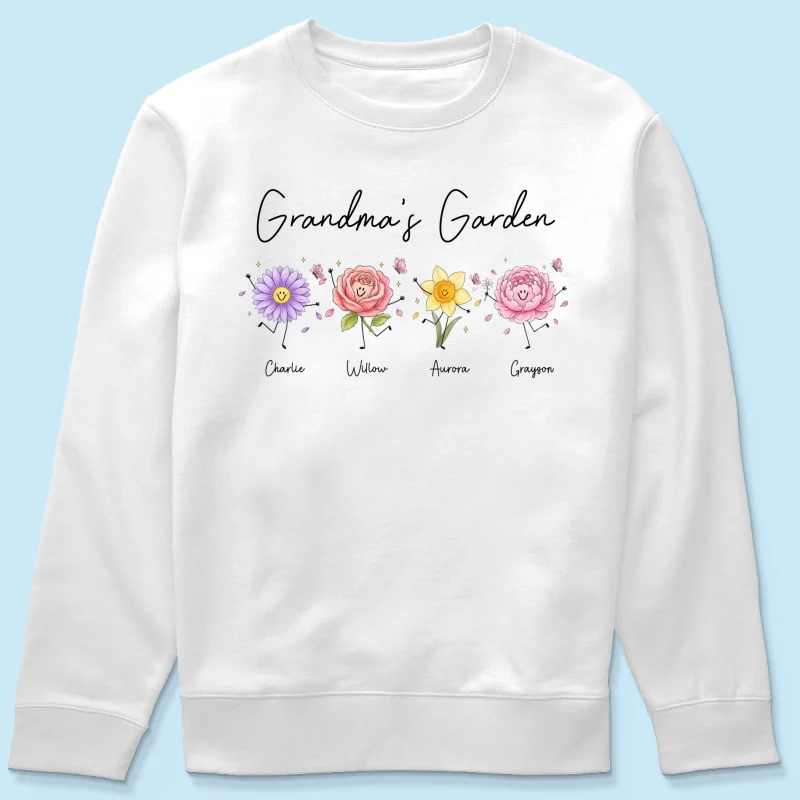 Grandma's Garden Cute Doodle Birth Month Flower - Personalized Shirt - Heartfelt Gift For Grandma, Mom, Auntie - Image 19