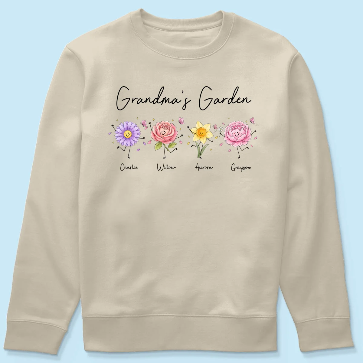 Grandma's Garden Cute Doodle Birth Month Flower - Personalized Shirt - Heartfelt Gift For Grandma, Mom, Auntie - Image 22