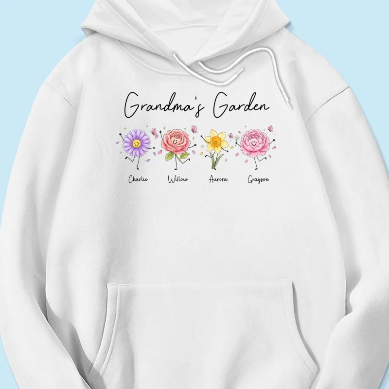 Grandma's Garden Cute Doodle Birth Month Flower - Personalized Shirt - Heartfelt Gift For Grandma, Mom, Auntie - Image 23