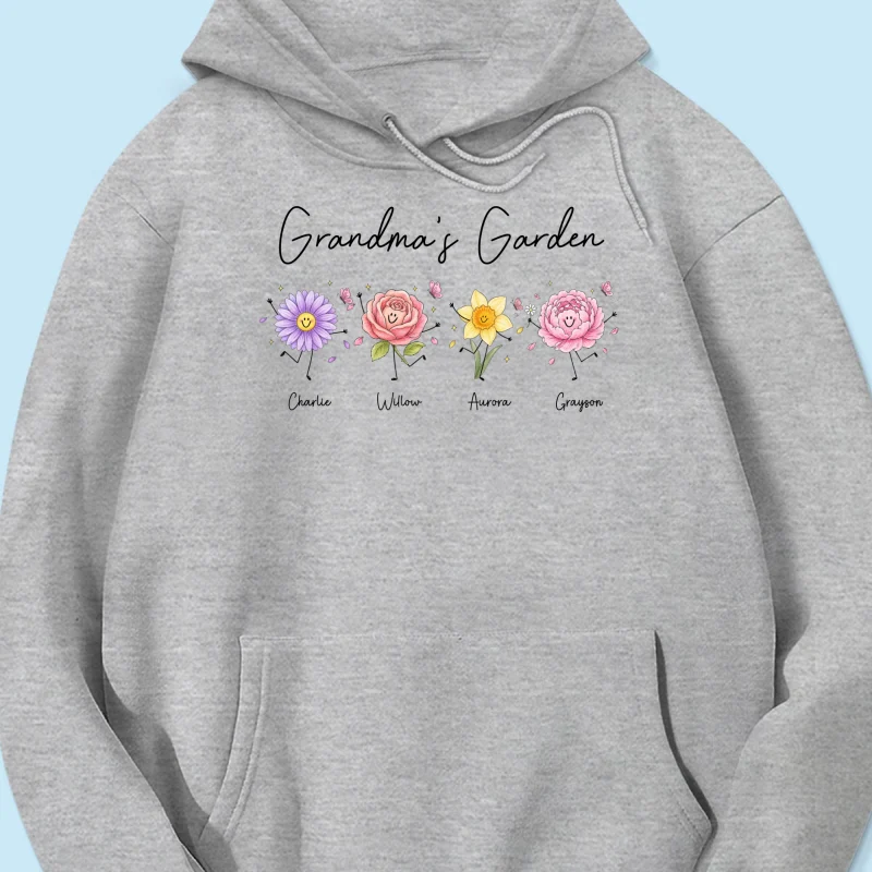 Grandma's Garden Cute Doodle Birth Month Flower - Personalized Shirt - Heartfelt Gift For Grandma, Mom, Auntie - Image 24