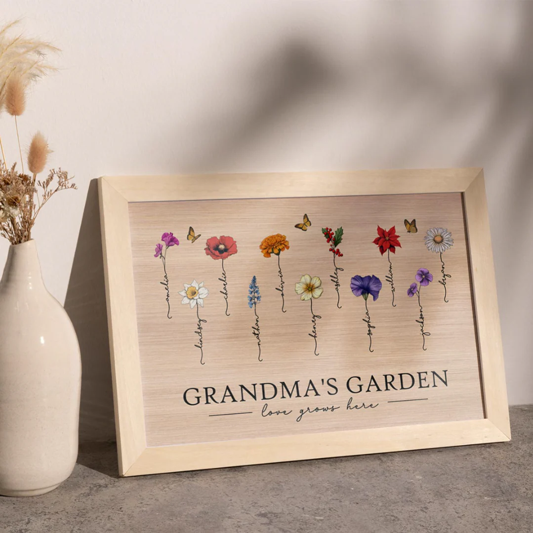 [FREE DELIVERY - Limited Time Offer] Grandma‘s Garden Love Grows Here Beautiful Birth Month Flower Gift For Grandma Mom Personalized Poster - Image 11