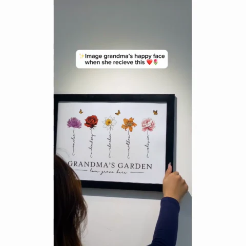 [FREE DELIVERY - Limited Time Offer] Grandma‘s Garden Love Grows Here Beautiful Birth Month Flower Gift For Grandma Mom Personalized Poster - Image 2