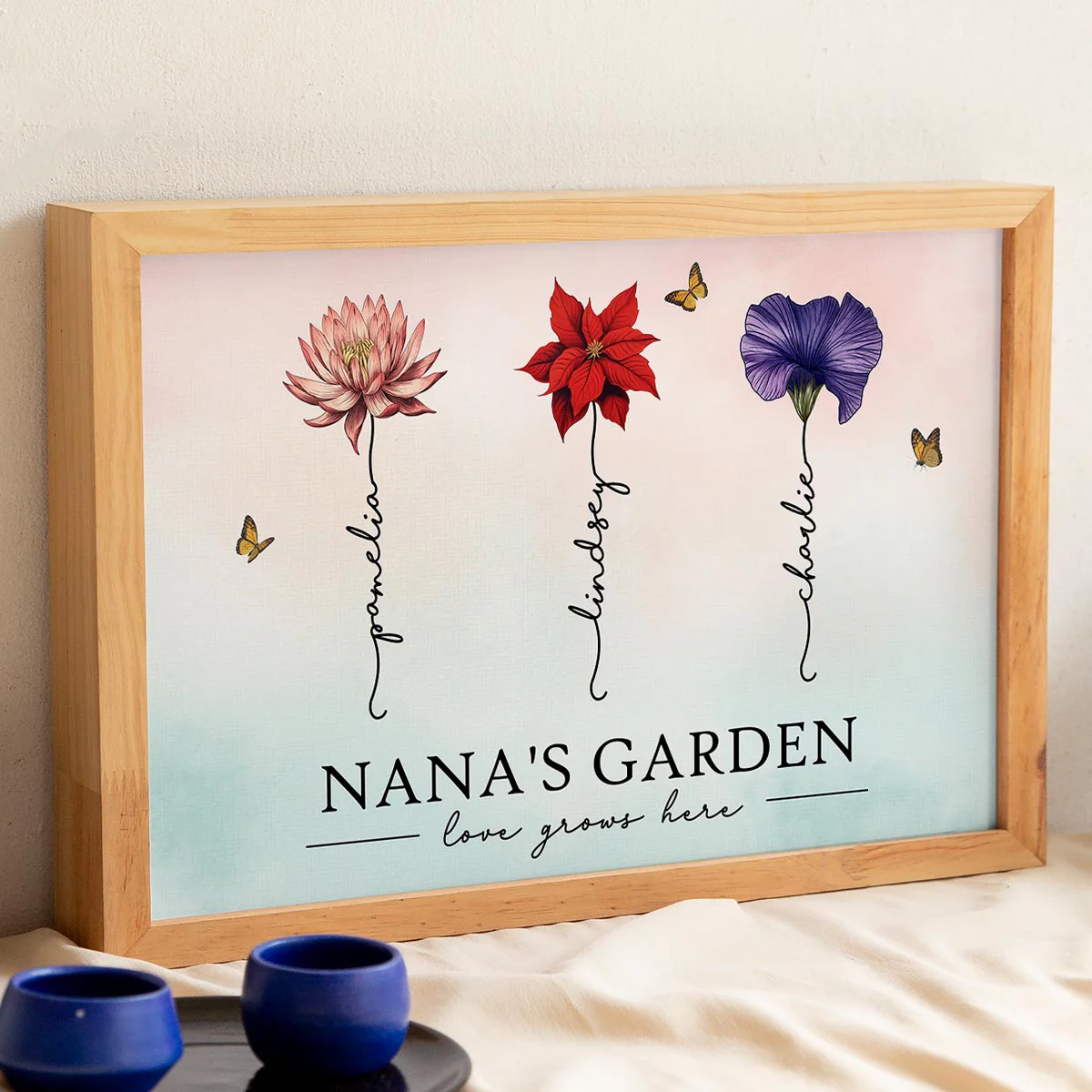 Grandma‘s Garden Love Grows Here Beautiful Birth Month Flowers - Personalized Poster - Image 5