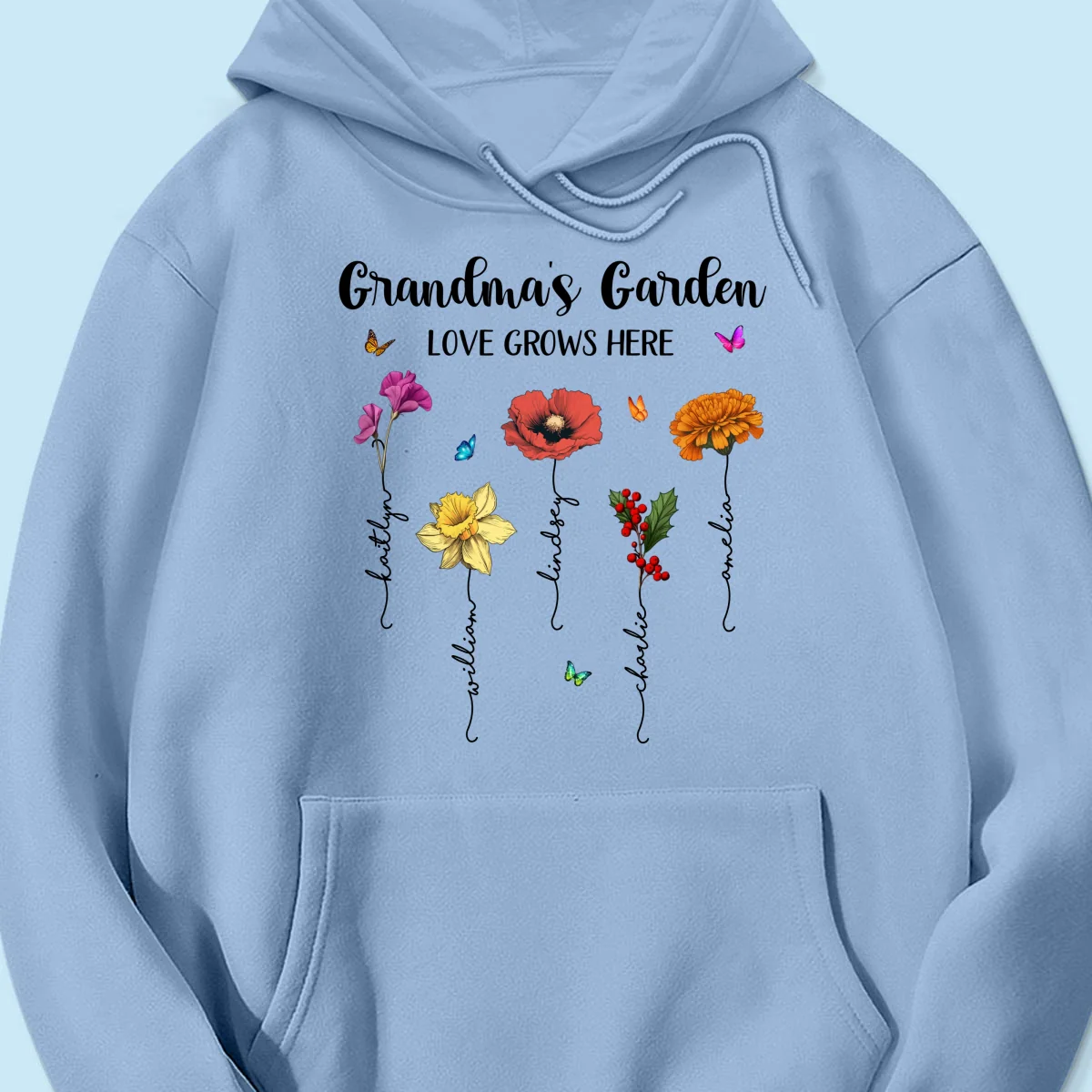 Grandma‘s Garden Love Grows Here Beautiful Birth Month Flower Mother‘s Day Gift For Grandma Mom Personalized Shirt - Image 18