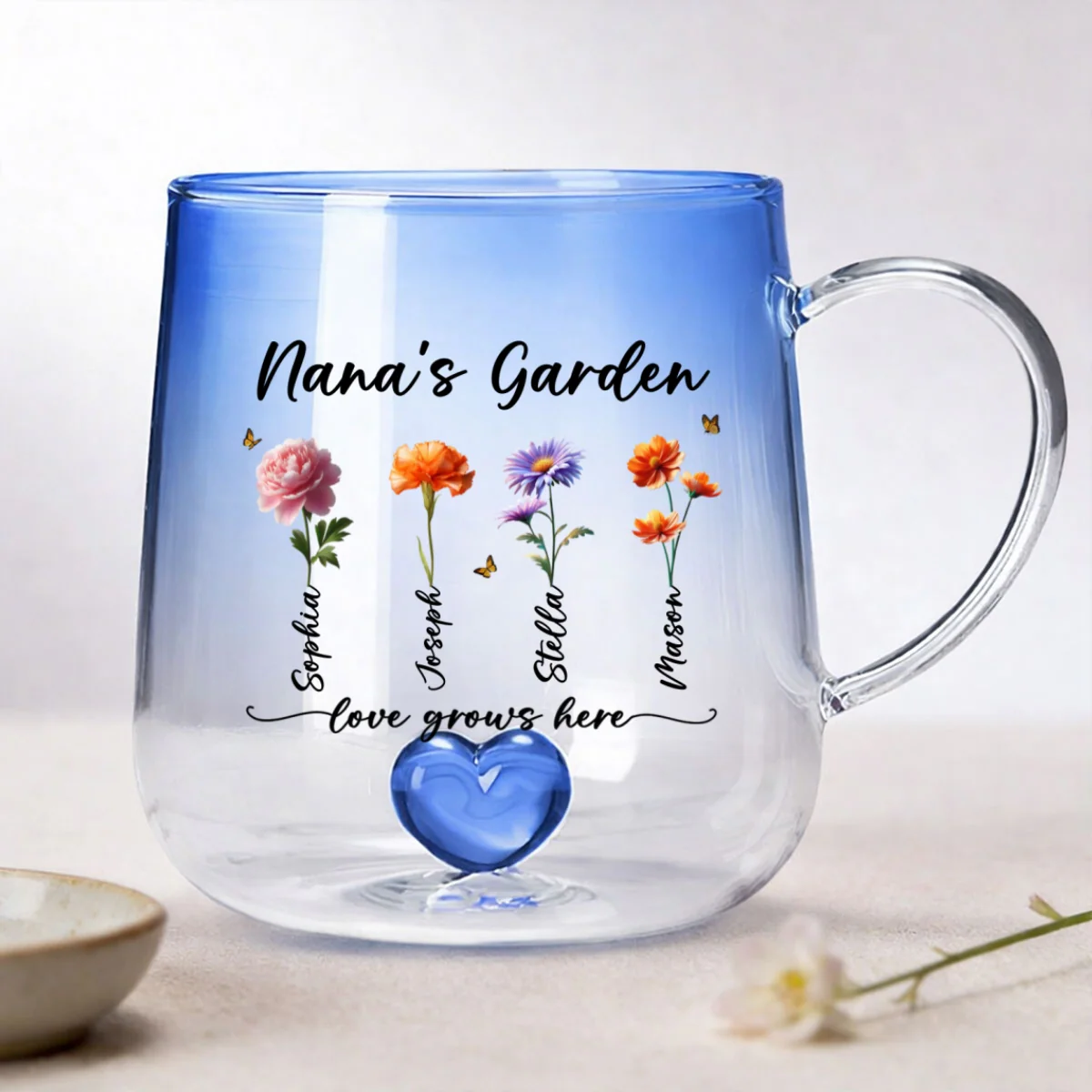 Grandma's Garden Love Grows Here - Personalized Glass Mug - Custom Birth Flowers, Mother's Day Gift for Mom, Grandma, Wife - Image 8