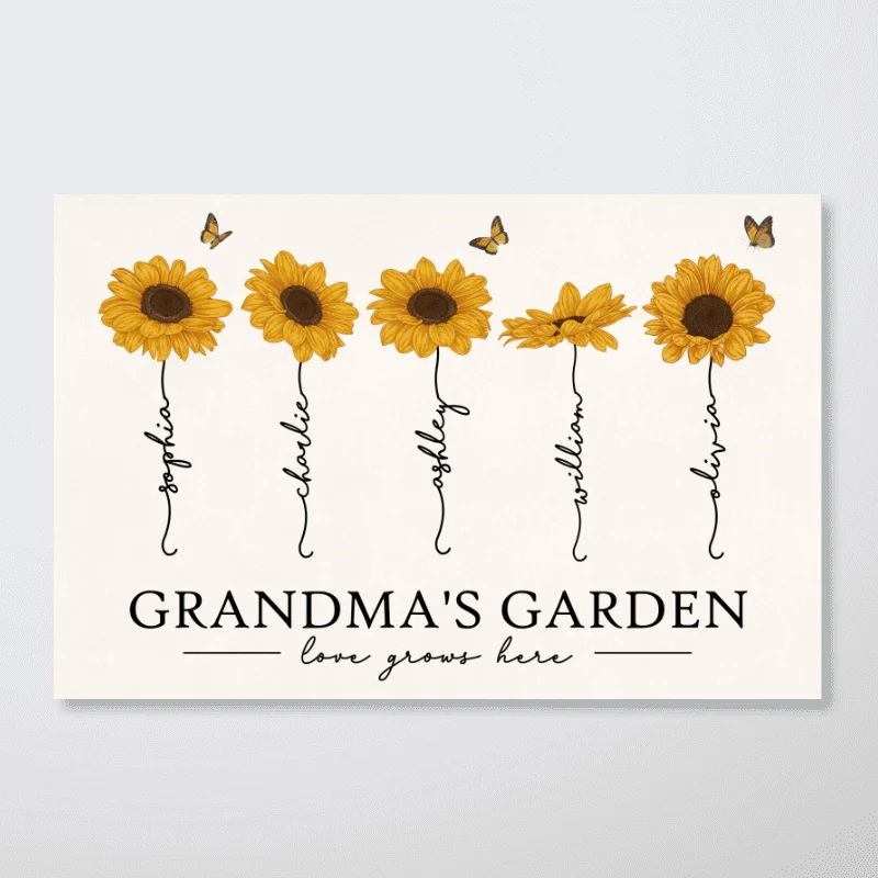 Grandma‘s Garden Love Grows Here Sunflower Gift For Grandma Nana Mom Personalized Poster - Image 10