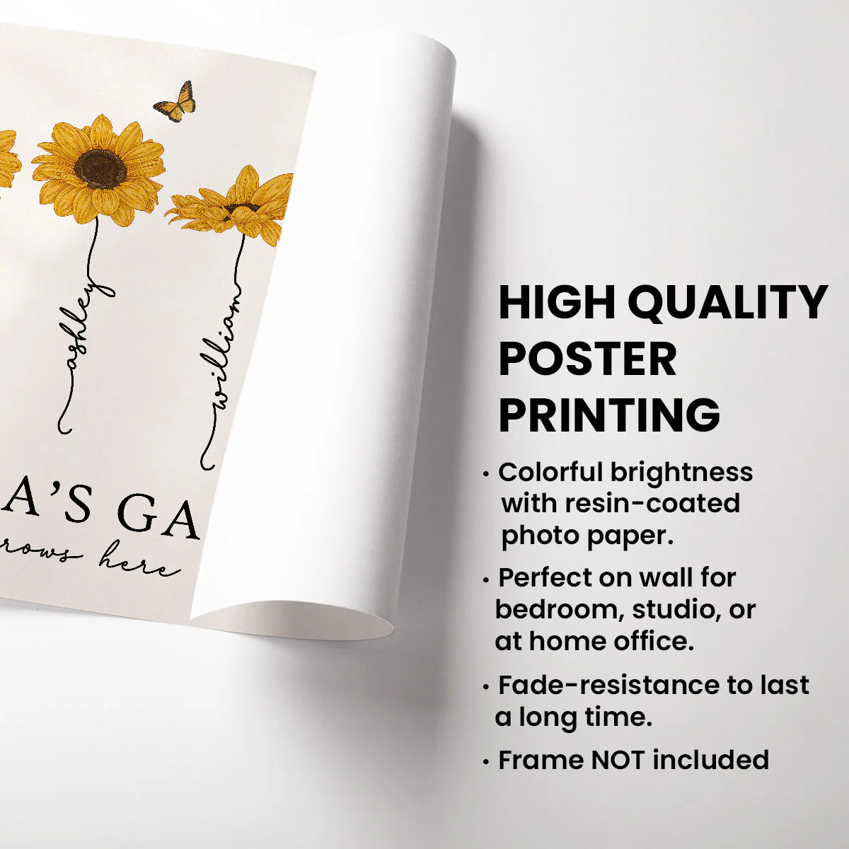 Grandma‘s Garden Love Grows Here Sunflower Gift For Grandma Nana Mom Personalized Poster - Image 3
