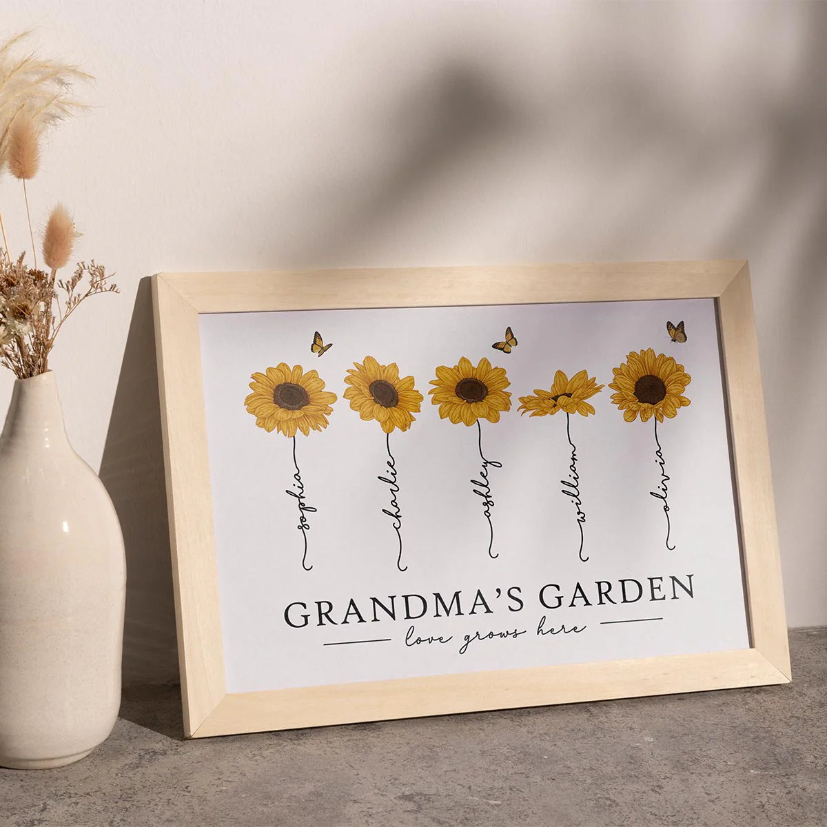 Grandma‘s Garden Love Grows Here Sunflower Gift For Grandma Nana Mom Personalized Poster - Image 4