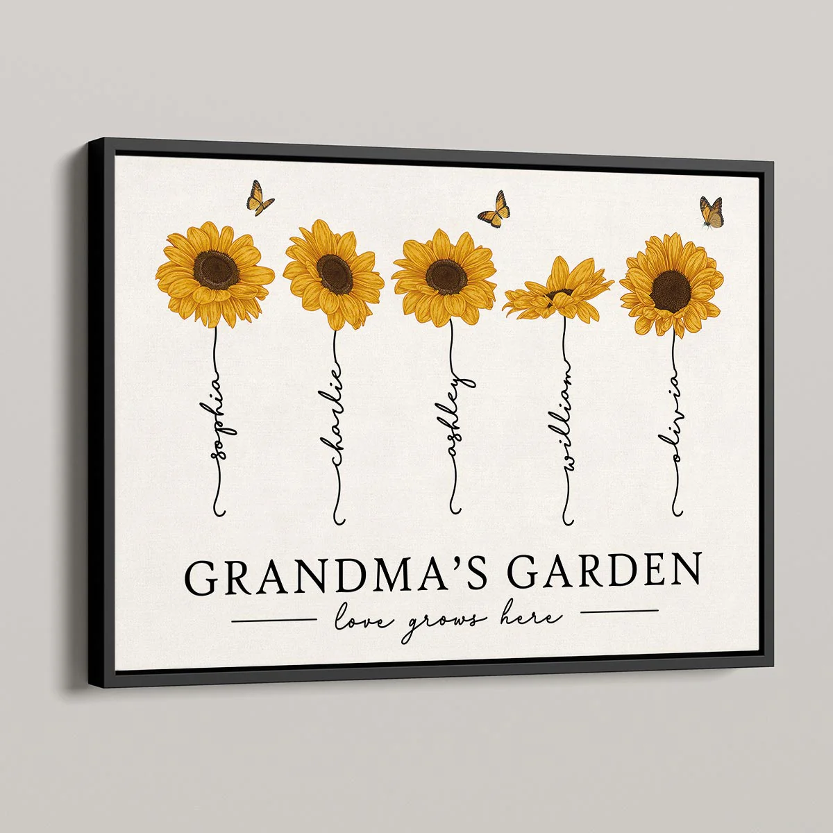 Grandma‘s Garden Love Grows Here Sunflower Gift For Grandma Nana Mom Personalized Poster - Image 5