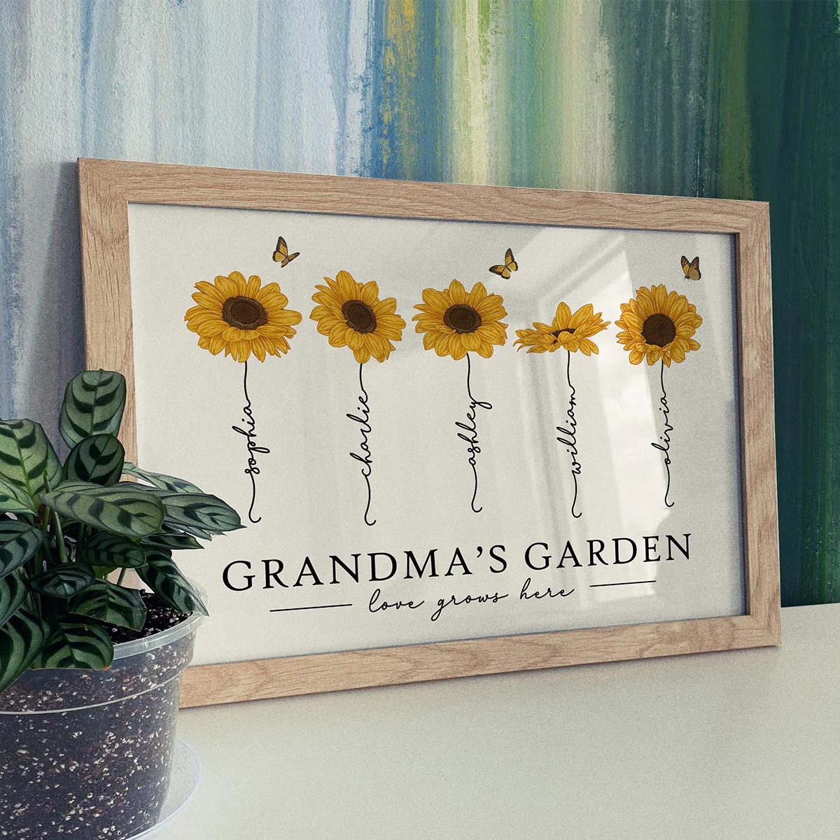 Grandma‘s Garden Love Grows Here Sunflower Gift For Grandma Nana Mom Personalized Poster - Image 6