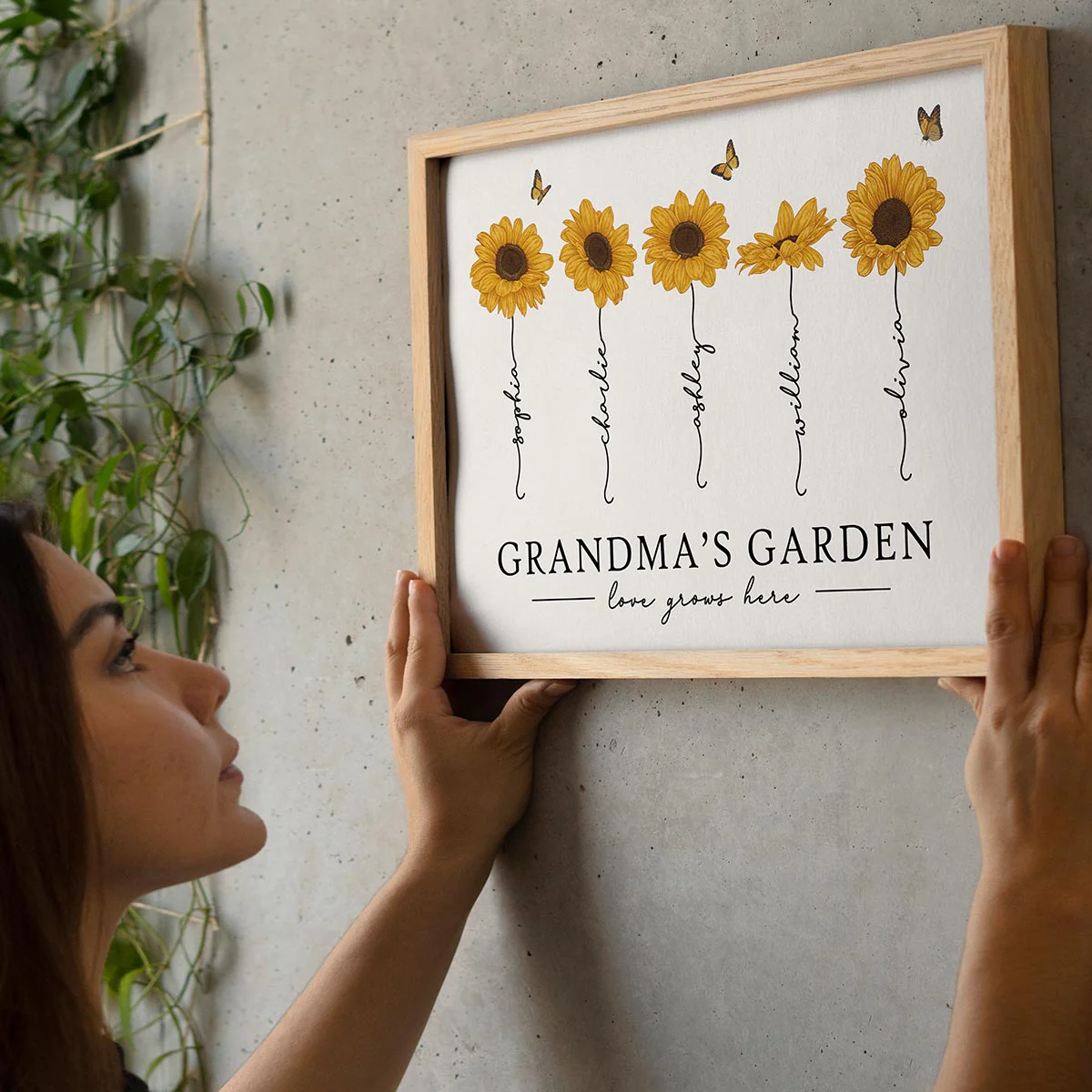 Grandma‘s Garden Love Grows Here Sunflower Gift For Grandma Nana Mom Personalized Poster - Image 7
