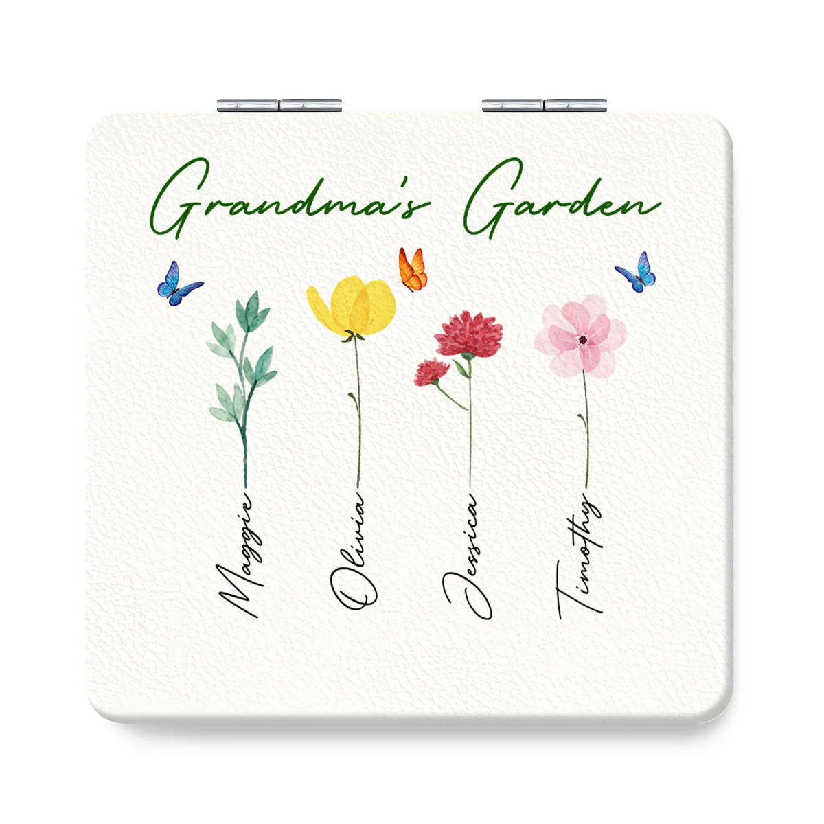 Grandma's Garden Gift Personalized Square Compact Mirror