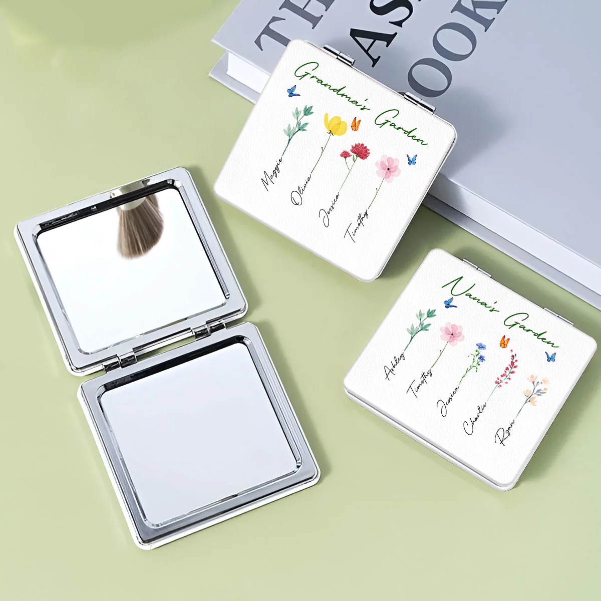 Grandma's Garden Gift Personalized Square Compact Mirror - Image 8
