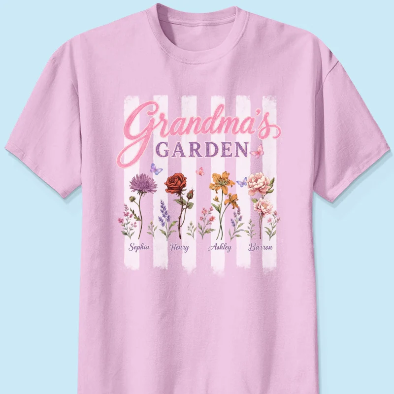 Grandma's Garden Preppy Stripe - Personalized Shirt - Trendy Summer Tee for Grandma - Image 11