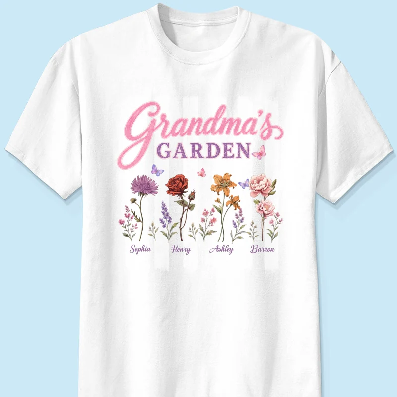 Grandma's Garden Preppy Stripe - Personalized Shirt - Trendy Summer Tee for Grandma - Image 12
