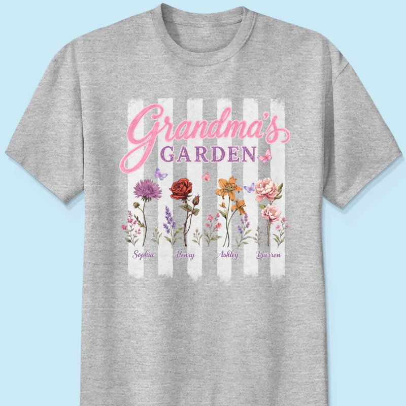 Grandma's Garden Preppy Stripe - Personalized Shirt - Trendy Summer Tee for Grandma - Image 13