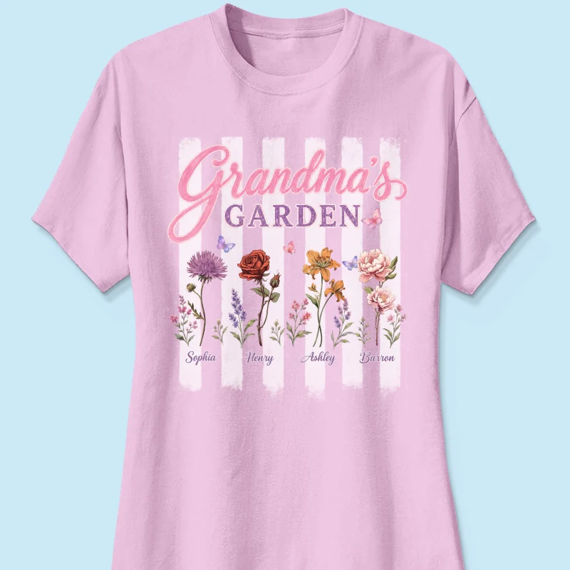 Grandma's Garden Preppy Stripe - Personalized Shirt - Trendy Summer Tee for Grandma - Image 16