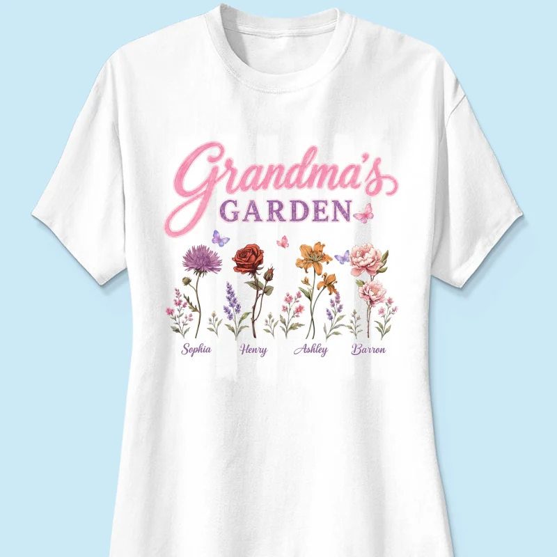Grandma's Garden Preppy Stripe - Personalized Shirt - Trendy Summer Tee for Grandma - Image 17
