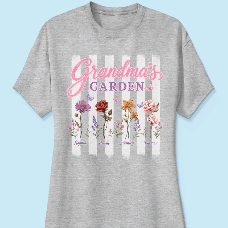 Grandma's Garden Preppy Stripe - Personalized Shirt - Trendy Summer Tee for Grandma - Image 18