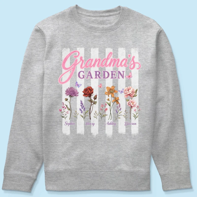 Grandma's Garden Preppy Stripe - Personalized Shirt - Trendy Summer Tee for Grandma - Image 21
