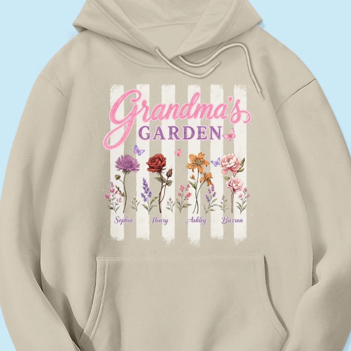 Grandma's Garden Preppy Stripe - Personalized Shirt - Trendy Summer Tee for Grandma - Image 27