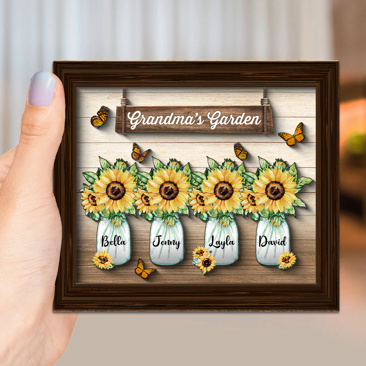 Grandma‘s Garden Personalized 2-Layer Wooden Plaque - Image 4