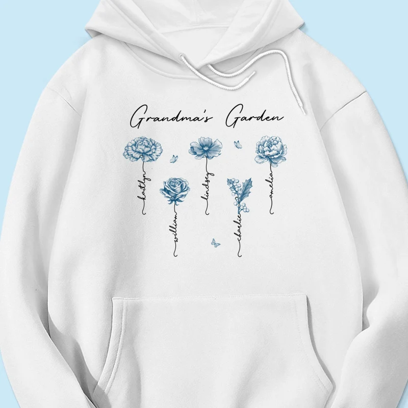 Grandma's Garden Retro Vintage Birthmonth Flowers Personalized Shirt, Grandkids Names Floral Gift for Grandma, Mom - Image 17
