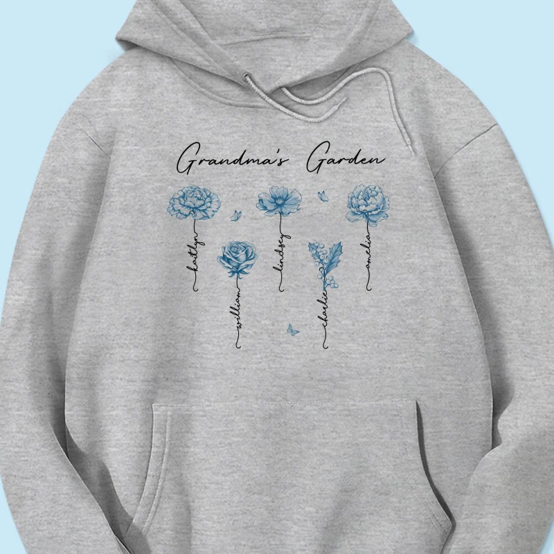 Grandma's Garden Retro Vintage Birthmonth Flowers Personalized Shirt, Grandkids Names Floral Gift for Grandma, Mom - Image 18