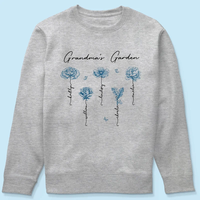 Grandma's Garden Retro Vintage Birthmonth Flowers Personalized Shirt, Grandkids Names Floral Gift for Grandma, Mom - Image 22