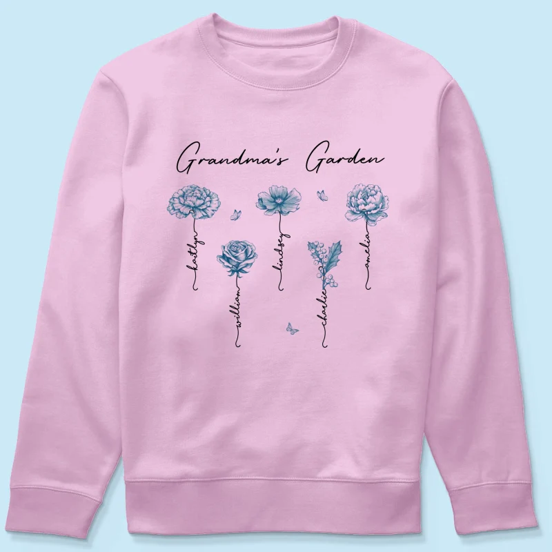 Grandma's Garden Retro Vintage Birthmonth Flowers Personalized Shirt, Grandkids Names Floral Gift for Grandma, Mom - Image 23