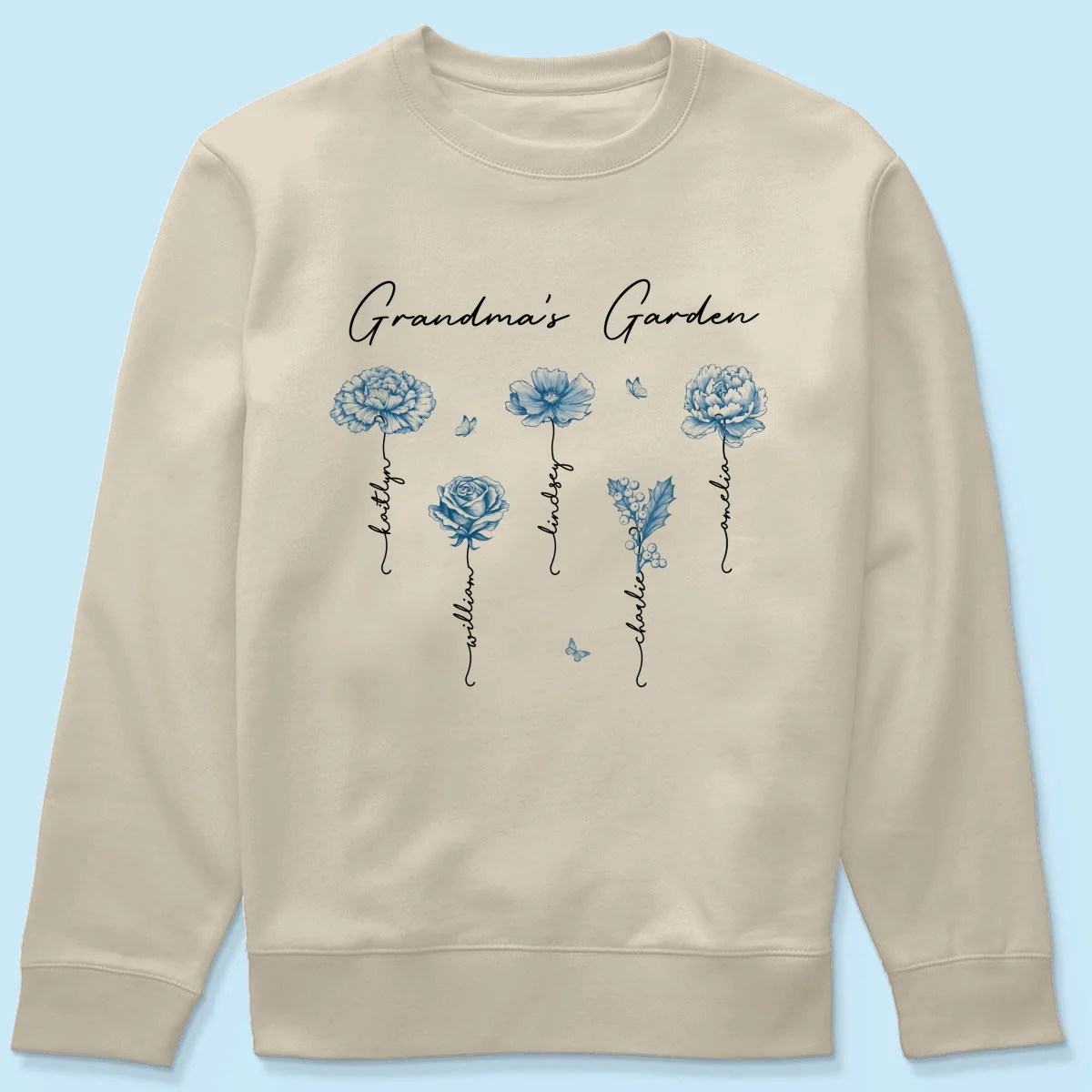Grandma's Garden Retro Vintage Birthmonth Flowers Personalized Shirt, Grandkids Names Floral Gift for Grandma, Mom - Image 24