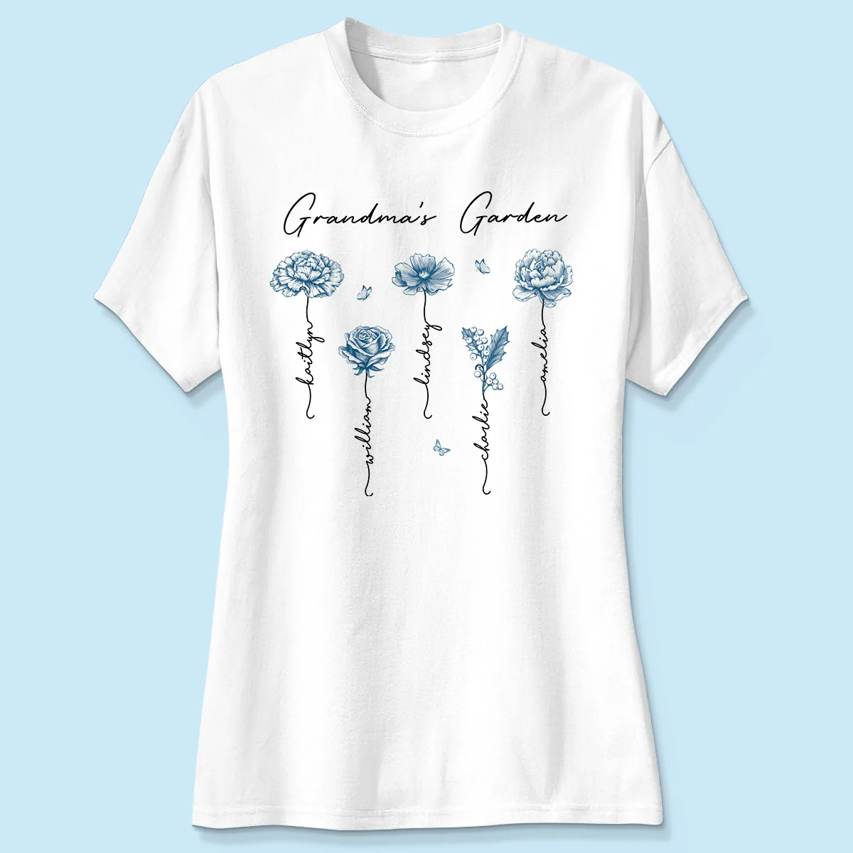 Grandma's Garden Retro Vintage Birthmonth Flowers Personalized Shirt, Grandkids Names Floral Gift for Grandma, Mom - Image 7