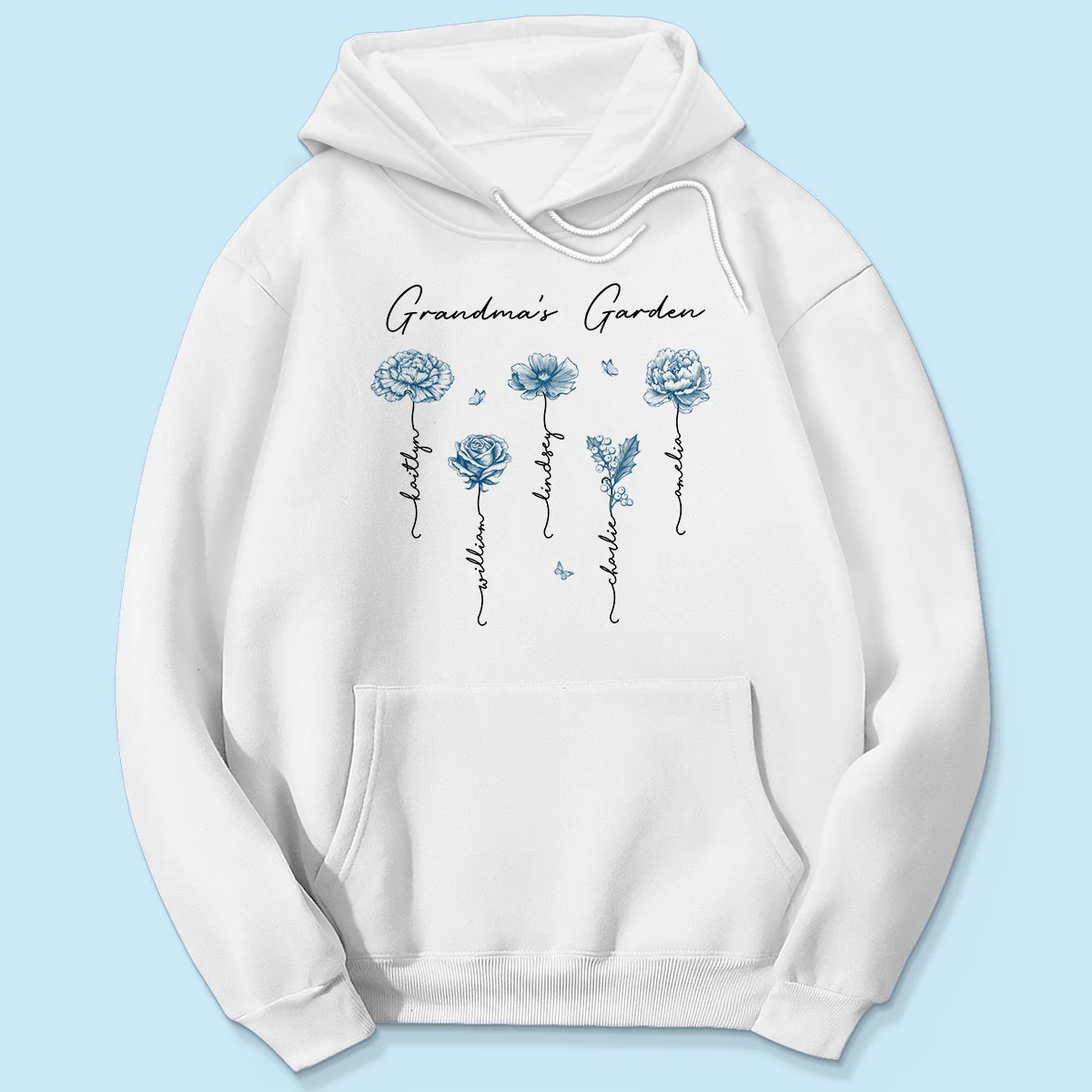 Grandma's Garden Retro Vintage Birthmonth Flowers Personalized Shirt, Grandkids Names Floral Gift for Grandma, Mom - Image 8