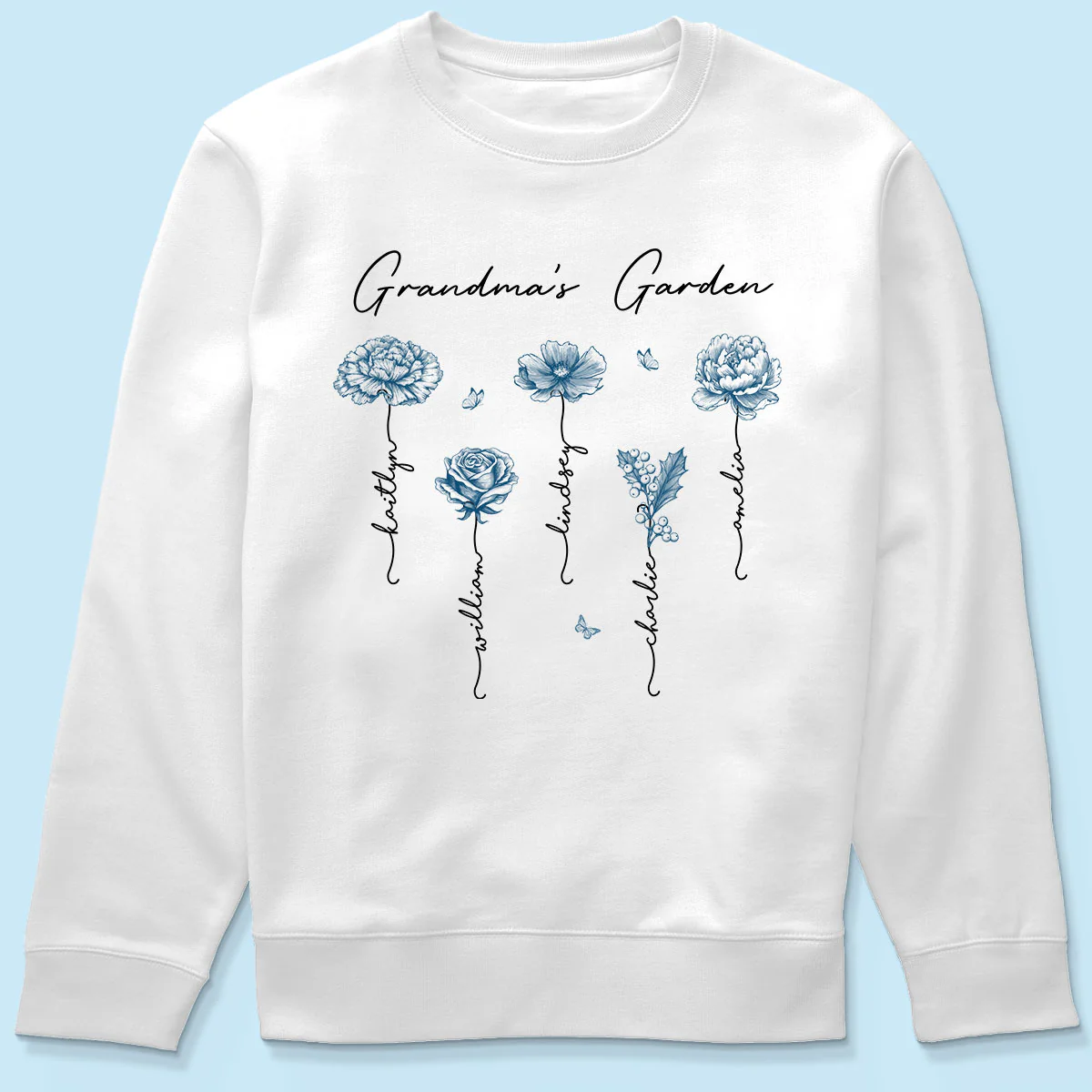 Grandma's Garden Retro Vintage Birthmonth Flowers Personalized Shirt, Grandkids Names Floral Gift for Grandma, Mom - Image 9