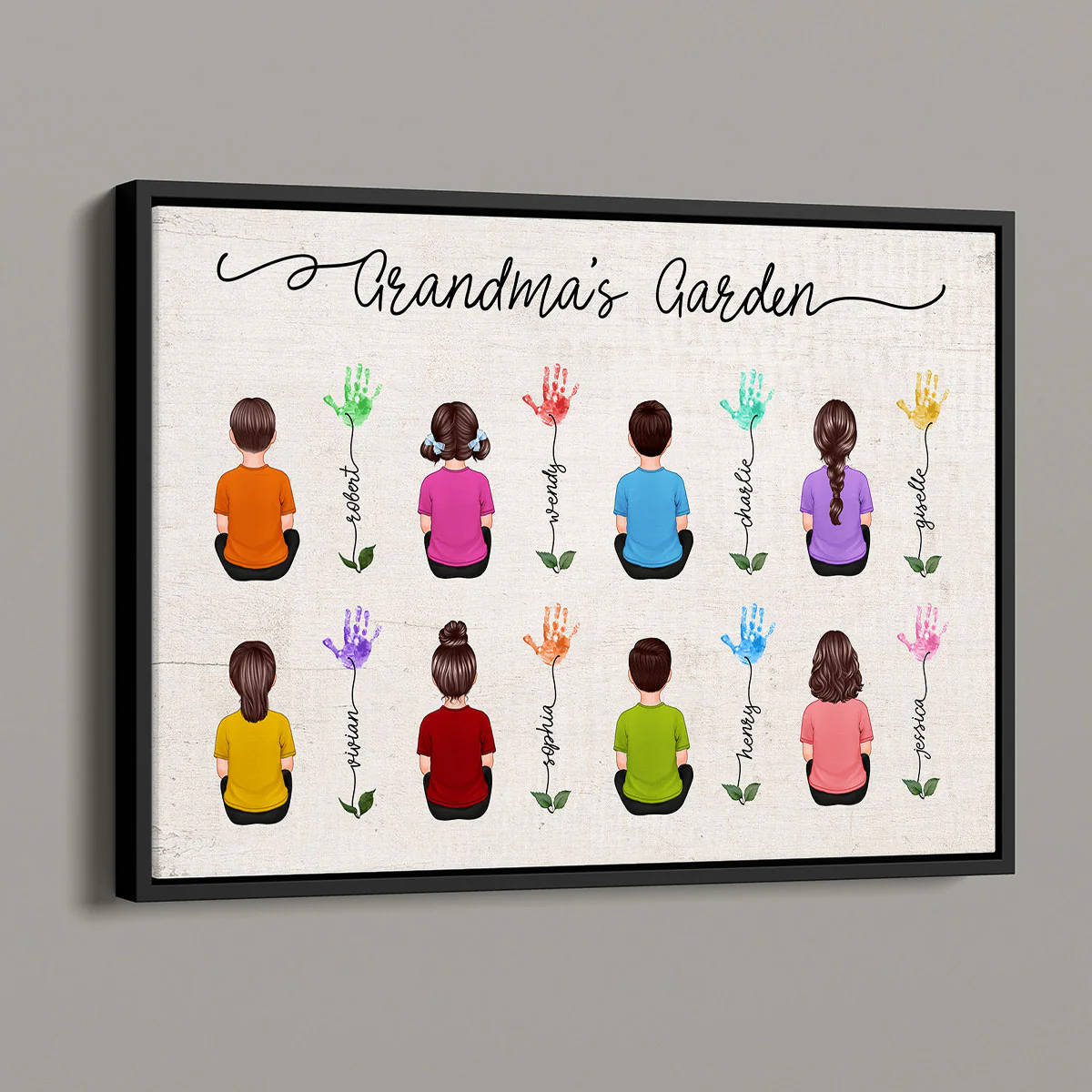 Grandma's Garden, Where Love Blossoms, DIY Handprint, Gift For Grandma, Personalized Poster - Image 2