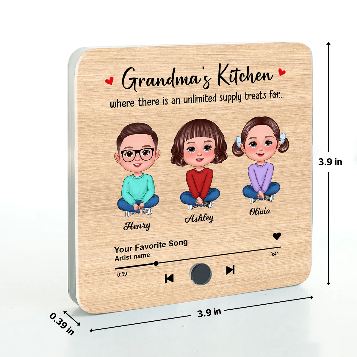 Grandma's Kitchen Where There Is An Unlimited Supply Treats for Grandkids, Personalized Music Fridge Magnet, Heartfelt Gift, Birthday Gift for Grandma - Image 10