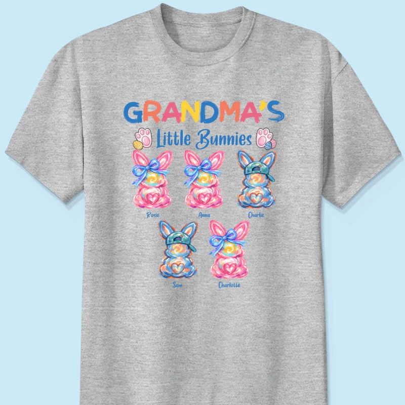 Grandma's Little Bunnies Colorful Brushstroke - Personalized Shirt - Easter Shirt for Grandma - Image 13