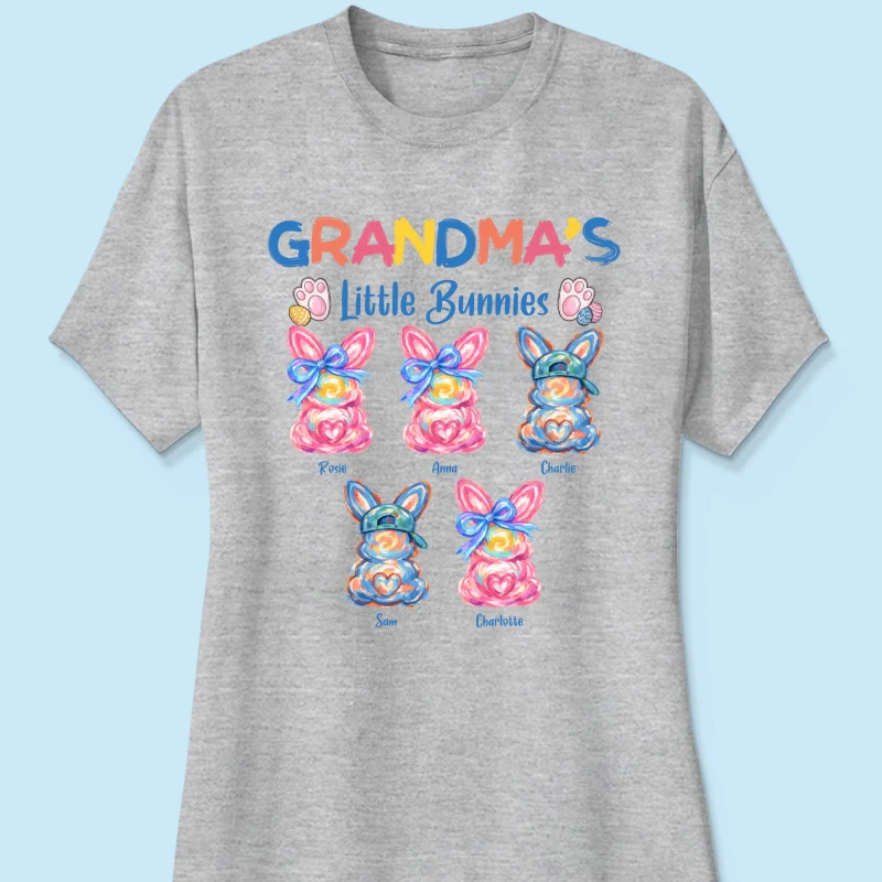 Grandma's Little Bunnies Colorful Brushstroke - Personalized Shirt - Easter Shirt for Grandma - Image 17