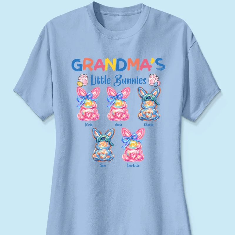 Grandma's Little Bunnies Colorful Brushstroke - Personalized Shirt - Easter Shirt for Grandma - Image 19