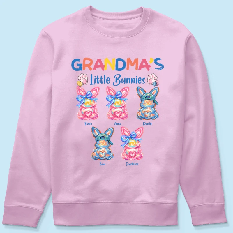 Grandma's Little Bunnies Colorful Brushstroke - Personalized Shirt - Easter Shirt for Grandma - Image 22