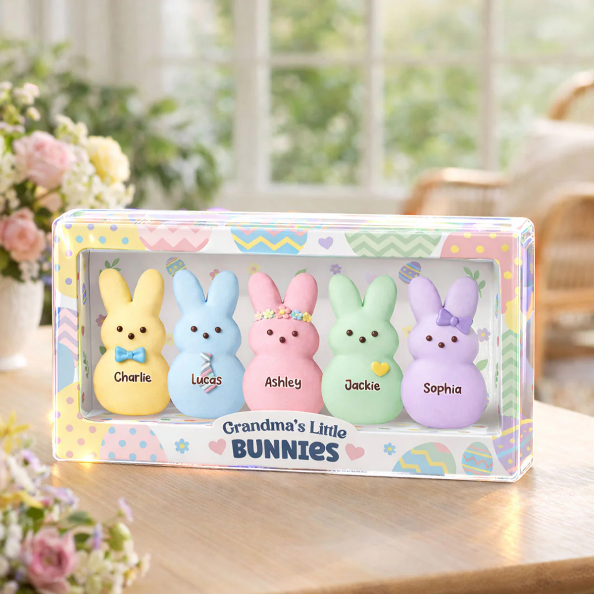 Grandma's Little Bunnies Custom Grandkids Names - Personalized Acrylic Block Plaque - Easter Decor Gift for Grandma, Mom - Image 6
