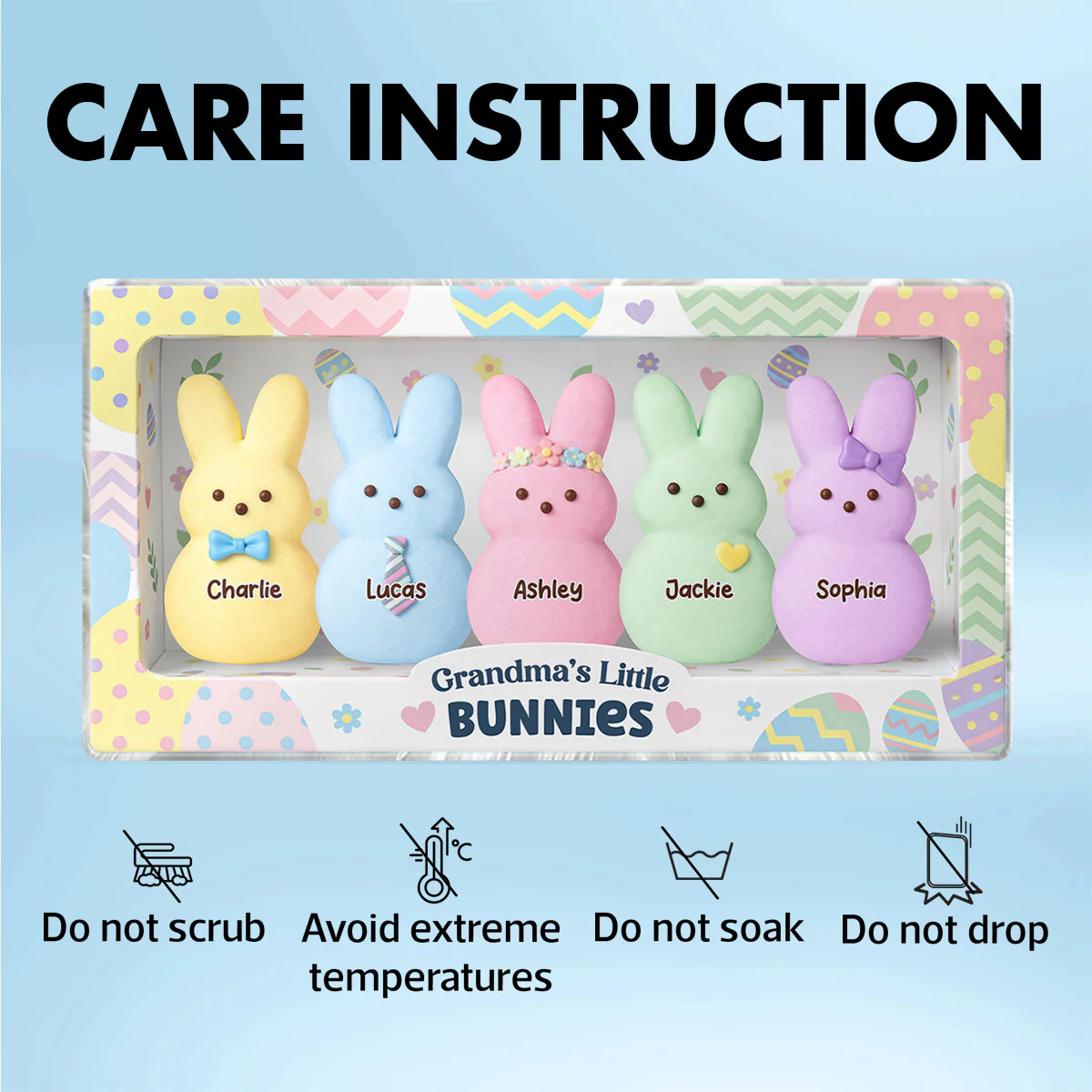 Grandma's Little Bunnies Custom Grandkids Names - Personalized Acrylic Block Plaque - Easter Decor Gift for Grandma, Mom - Image 7
