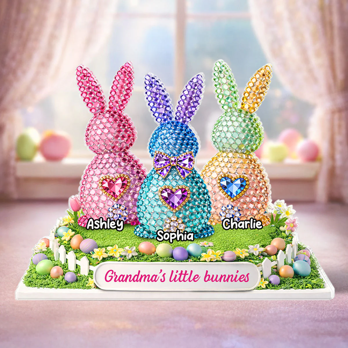 Grandma's Little Bunnies Easter - Personalized Acrylic Block Plaque - Sentimental Gift for Grandma - Image 3