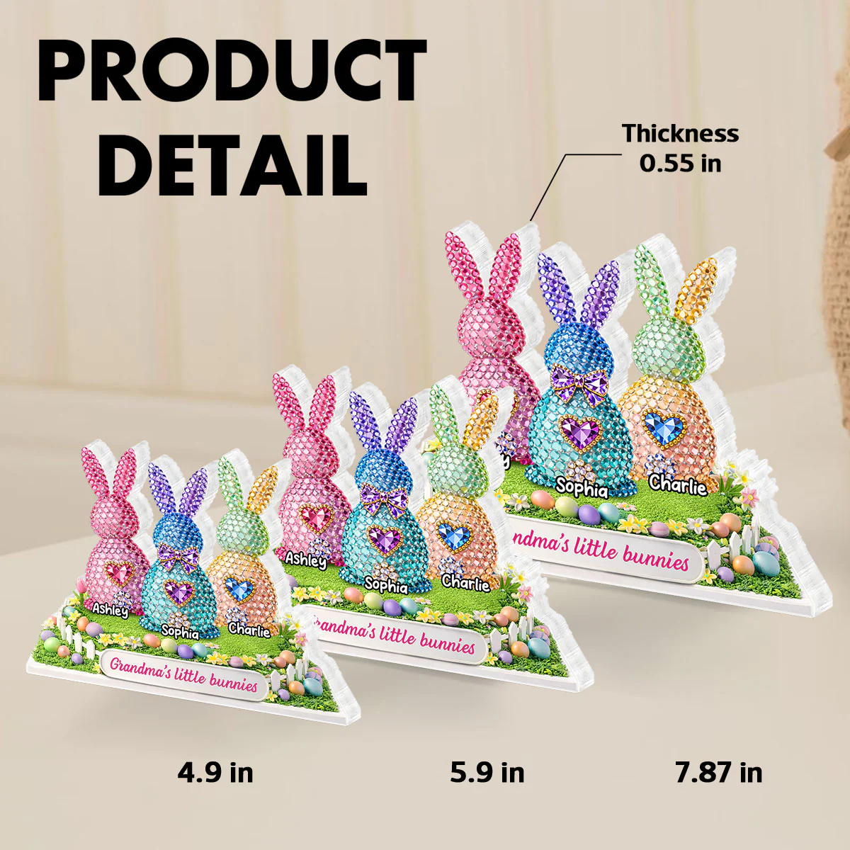 Grandma's Little Bunnies Easter - Personalized Acrylic Block Plaque - Sentimental Gift for Grandma - Image 7