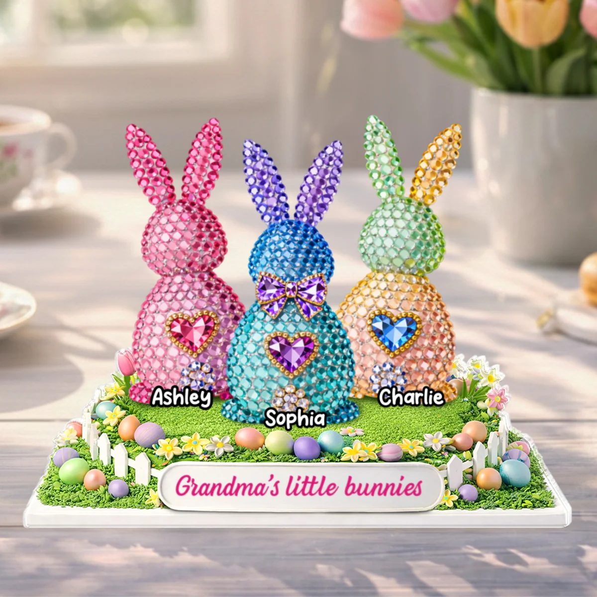 Grandma's Little Bunnies Easter - Personalized Acrylic Block Plaque - Sentimental Gift for Grandma - Image 9